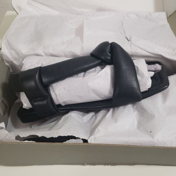 New H&M Genuine Leather Sandals in Black -‎ Size US 4.5 - Picture 5 of 10